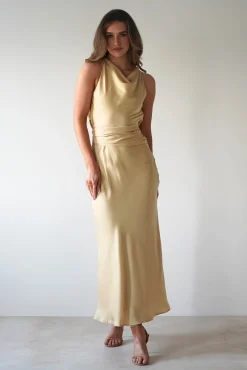 River Backless Maxi Dress | Sand*KAARLO Fashion