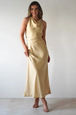River Backless Maxi Dress | Sand*KAARLO Fashion