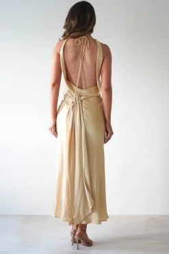 River Backless Maxi Dress | Sand*KAARLO Fashion