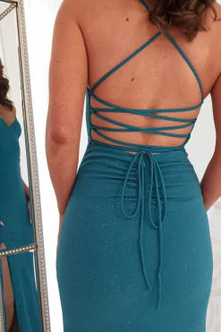 Saraid Glitter Gown | Teal*Oh Hello Clothing Clearance