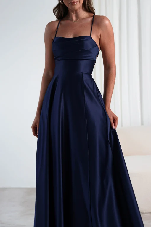 Shantal Satin Gown | Navy*FACTORY Hot