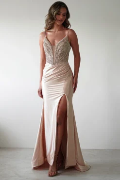 Tiah Glitter Embellished Gown | Gold*Cinderella Clearance